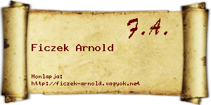 Ficzek Arnold névjegykártya